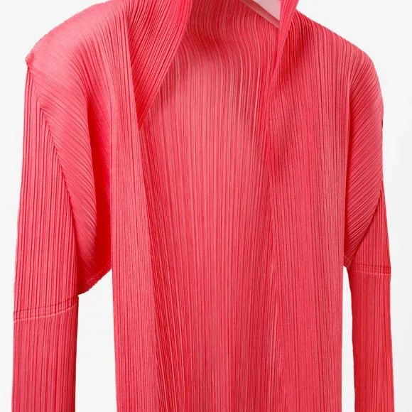Pleats Please Issey Miyake Watermelon Pink Cardigan